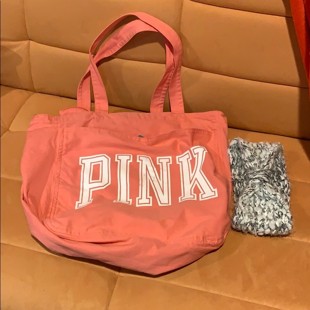 Pink tote & headband